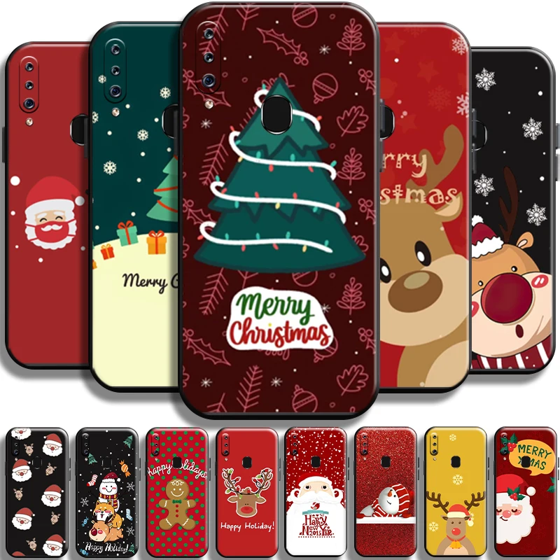 

Merry Christmas Santa Claus For Samsung Galaxy A60 Phone Case TPU Coque Back Shell Carcasa Soft Cases Funda Full Protection