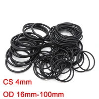 10pcs black nbr o ring seal gaskets thickness 4mm od 16mm 100mm nitrile rubber o ring waterproof oil resistant sealing washer