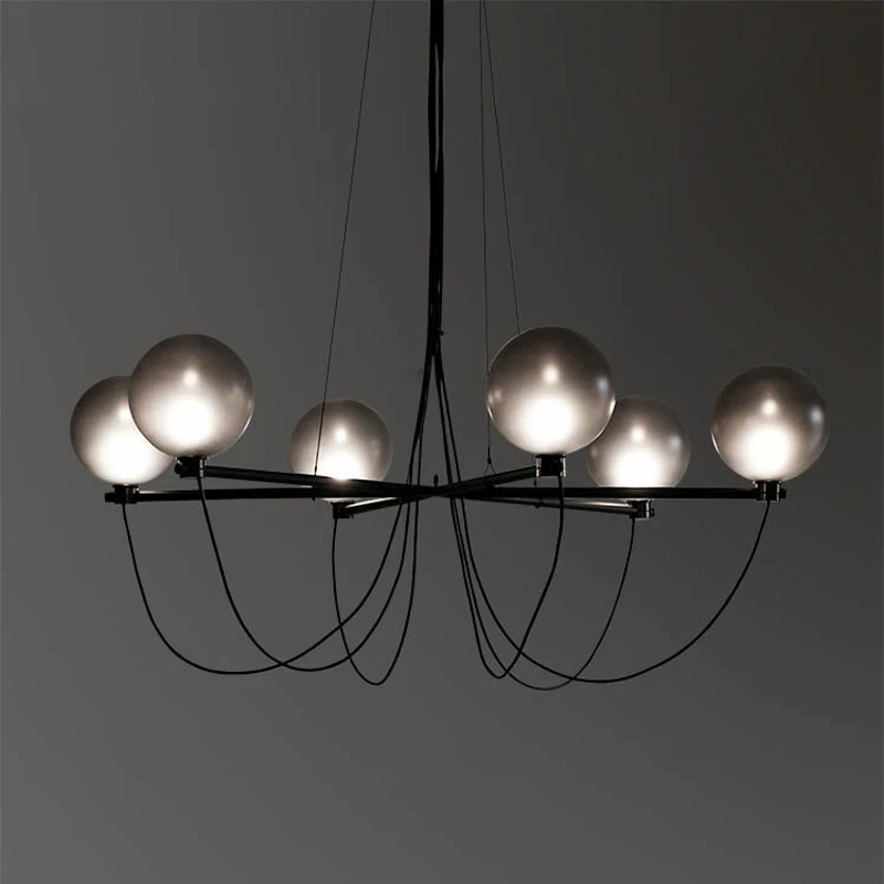 

Creative Nordic Post-Modern Magic Bean Chandelier Grand Living Room Villa Hotel Designer's Showroom Minimalist Line Chandelier