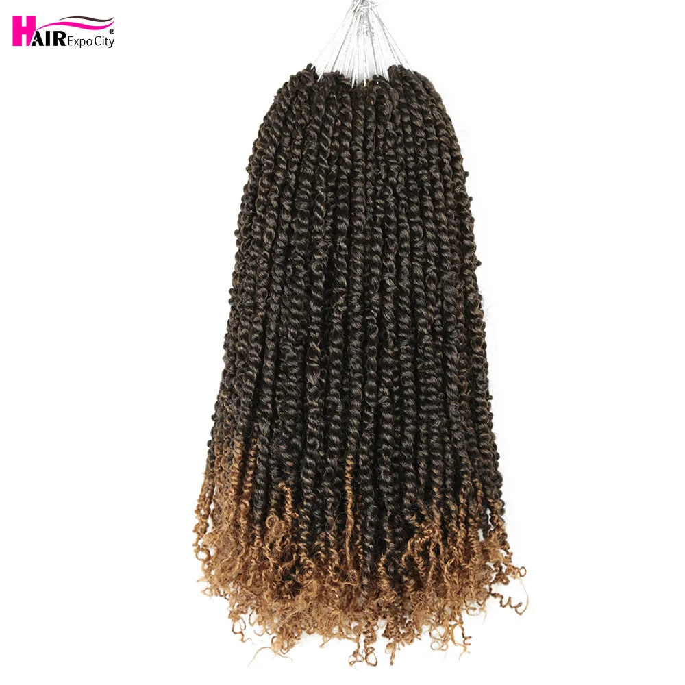 

18" Passion Twist Hair Pre Looped Water Wave Crochet Braids Bohemian Fluffy Twist Synthetic Braiding Hair Extensions Hair Expo