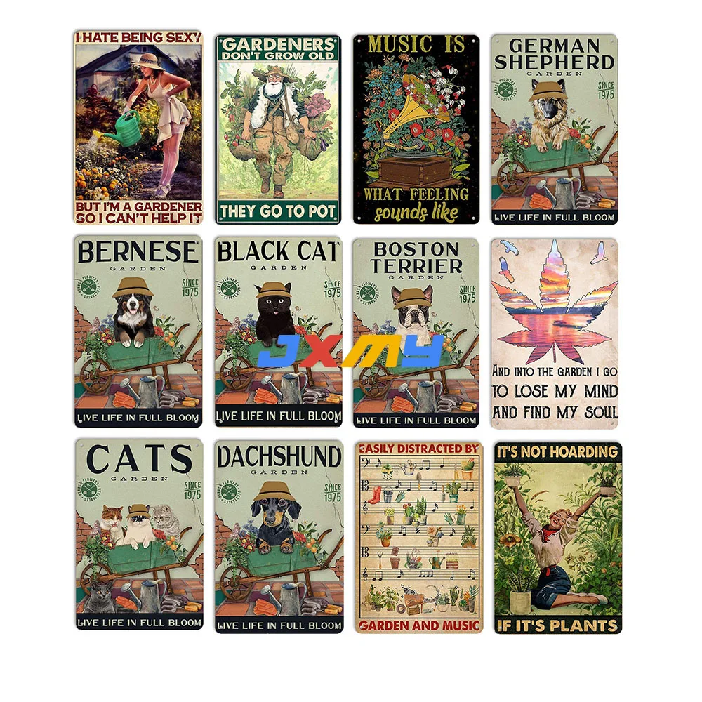 

Gardening Don T Grow Old They Go To Pot Tin Signs Shabby Chic Vintage Plate Wall Art Poster Home Bar Pub Room Wall Signs