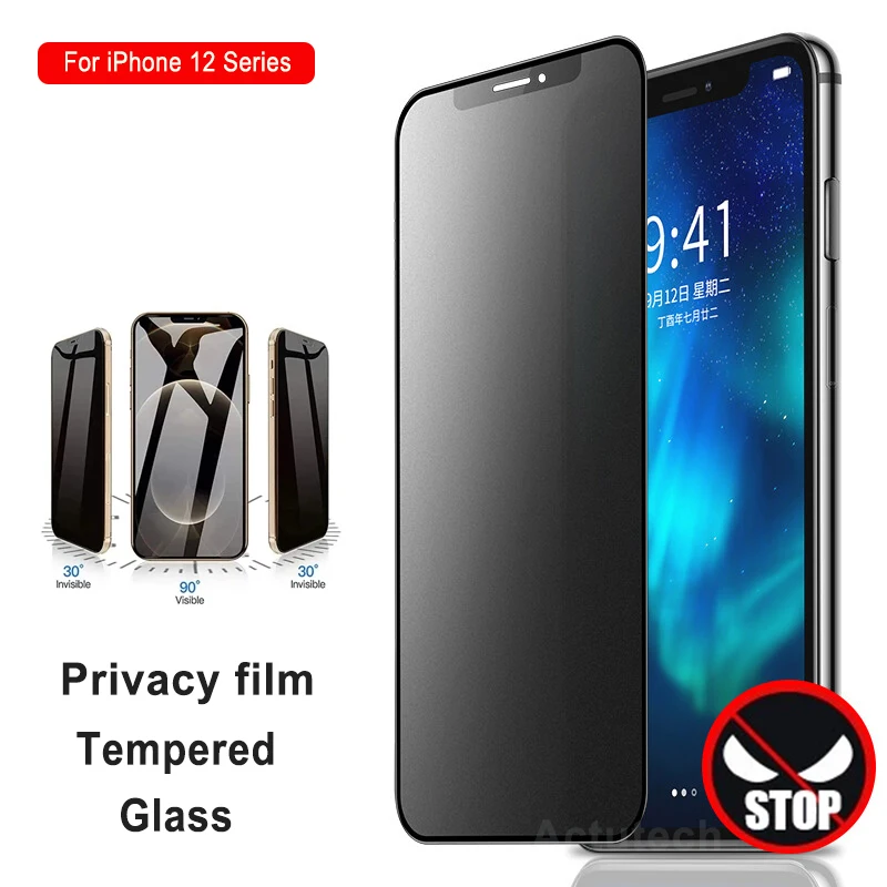 

Антишпионское закаленное стекло для iPhone 12 Pro Max полное покрытие Защита экрана для iPhone 12 Mini Антибликовая закаленная пленка