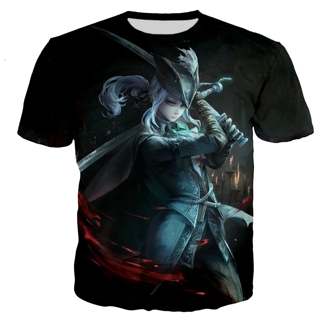 Summer Bloodborne Lady Maria T-Shirts Game 3D Print Streetwear Men Women Casual Fashion Oversized T Shirt Kids Tees Tops Clothes images - 6