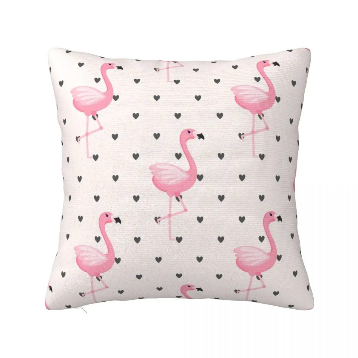 

Pink Flamingo Plaid Pillowcase Printed Polyester Cushion Cover Decor Cartoon Animal Pillow Case Cover Seater Square 40X40cm