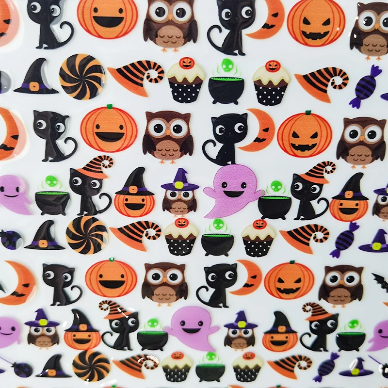 

Halloween Theme Printing Transparent TPU Faux Synthetic Leather Sheets，Fabric For Party Upholstery Notebook Cover DIY Materials