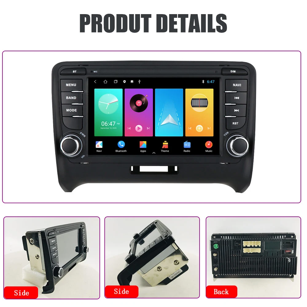 FM-приемник для Audi TT GPS 2 Din стерео-приемник Bluetooth Wi-Fi 7-дюймовый сенсорный HD экран