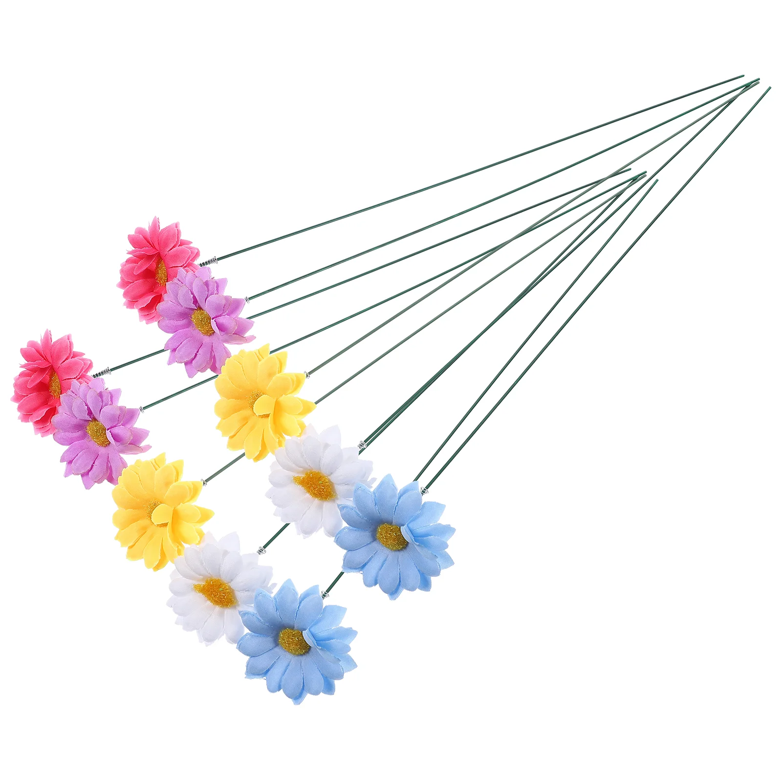 

10Pcs Decorative Garden Stakes Small Daisy Flower Stakes Garden Yard Flower Stakes Ornaments