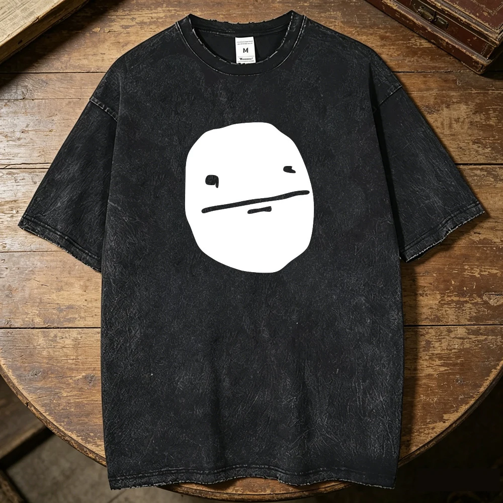Фото Футболка Trollface из винтажного выстиранного хлопка для подростков, в стиле винтажный гранж, пастельных тонов, удобная, в стиле харадзюку, 80-х годов, пастельный хип-хоп, модная, Y2k. №2
