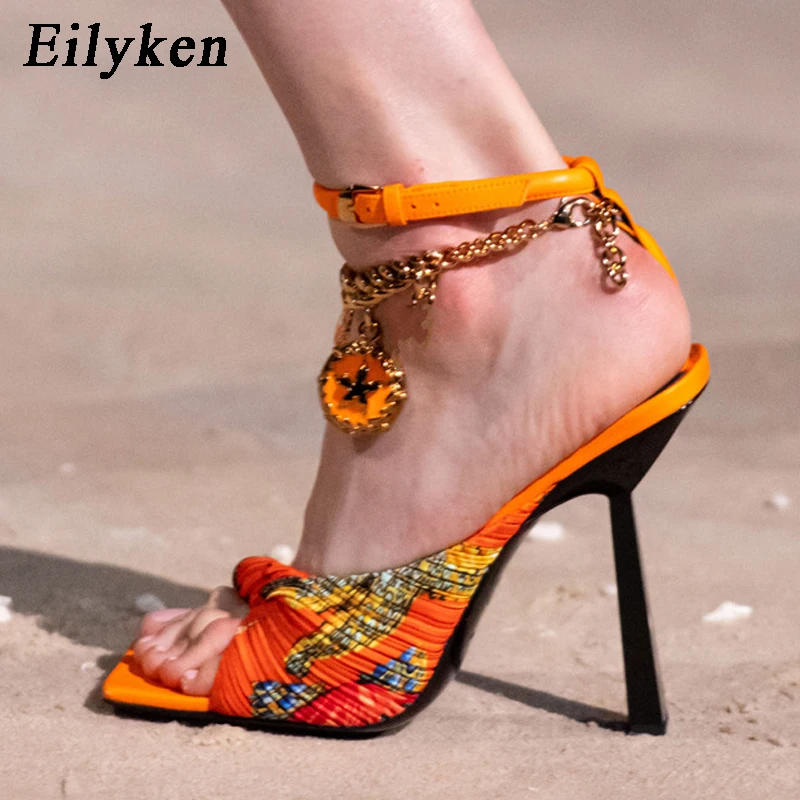 

Eilyken/летние элегантные женские босоножки с ремешком на щиколотке и пряжкой; Новинка; Модные классические модельные туфли с открытым носком ...