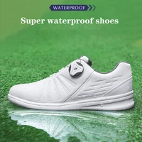 pgm waterproof golf shoes womens shoes lightweight knob buckle shoelace sneakers ladies breathable non slip trainers shoes xz179