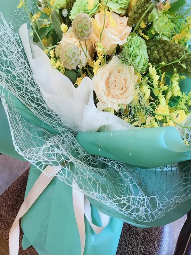 10 шт. 50x66 см корейский минималистичный жаккардовый сетчатый букет завернутый в