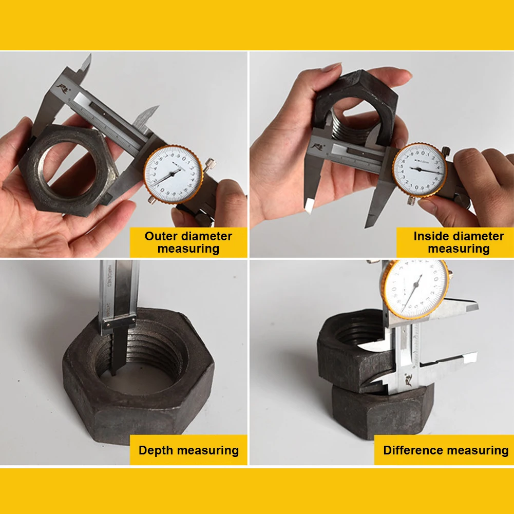 

Metric Imperial Durable Ruler Engineering Woodworking Portable With Dial Micrometer Precision Measuring Tool Building Shockproof