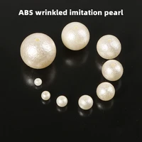 4 20mm abs wrinkled skin imitation pearls beads straight hole round acrylic loose beads for jewelry making