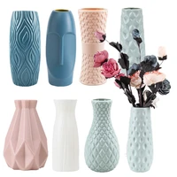 living room flower arrangement plastic vase wet and dry flower container hydroponic imitation glaze home decoration yy2221