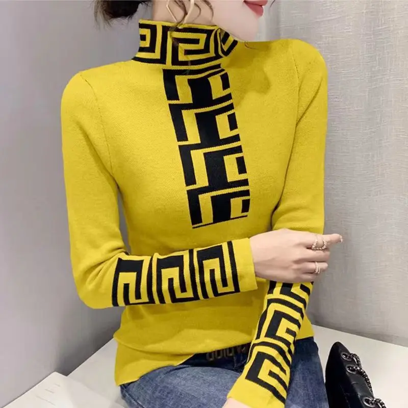

Autumn and Winter Women's Half Turtleneck Long-sleeved T-shirt Women's Design Foreign Style Long-sleeved Bottoming Shirt Top