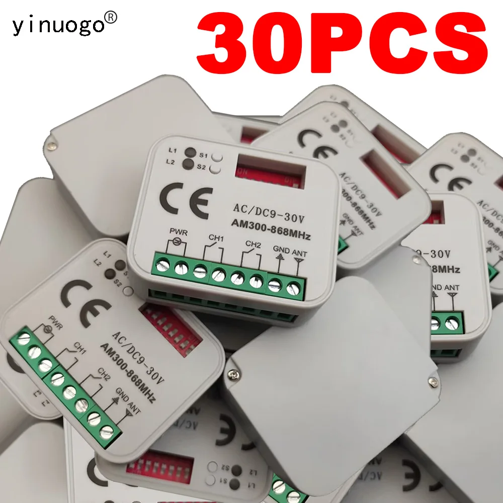 

Специальное предложение ! 30 шт. RX MULTI приемник 300 МГц-868 МГц 433 a 868 МГц AC/DC9-30V для двери гаража пульт дистанционного управления RX-MULTI приемник
