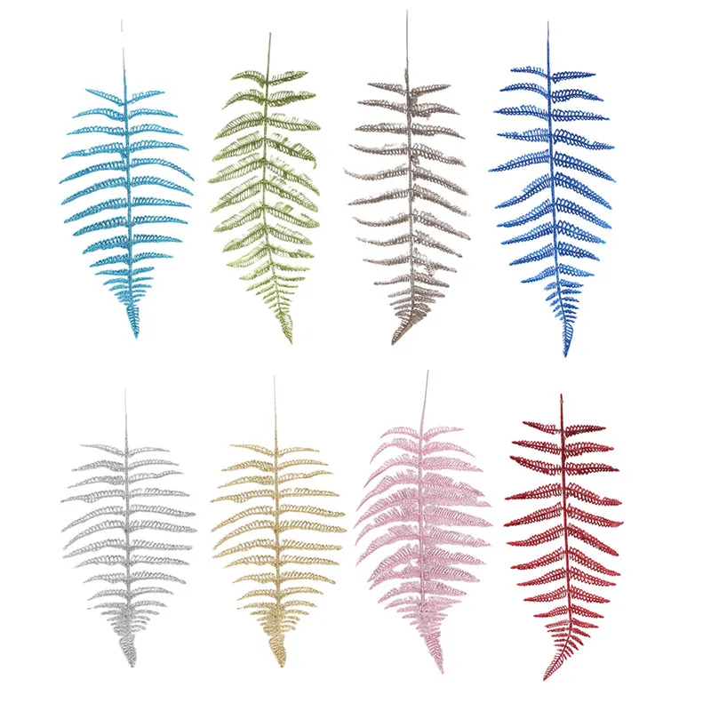 

5pcs Christmas Tree Decoration Leaf Fashion Glitter Leaves Christmas Decoration Flower Party Wedding Supplies New Year Gift