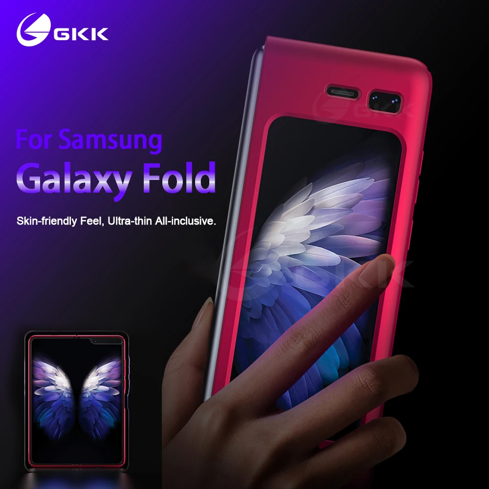 

GKK Original For Samsung Galaxy Fold Case Anti-knock Full Protection Ultra-thin Flip Matte Hard PC Cover For Samsung Fold Coque