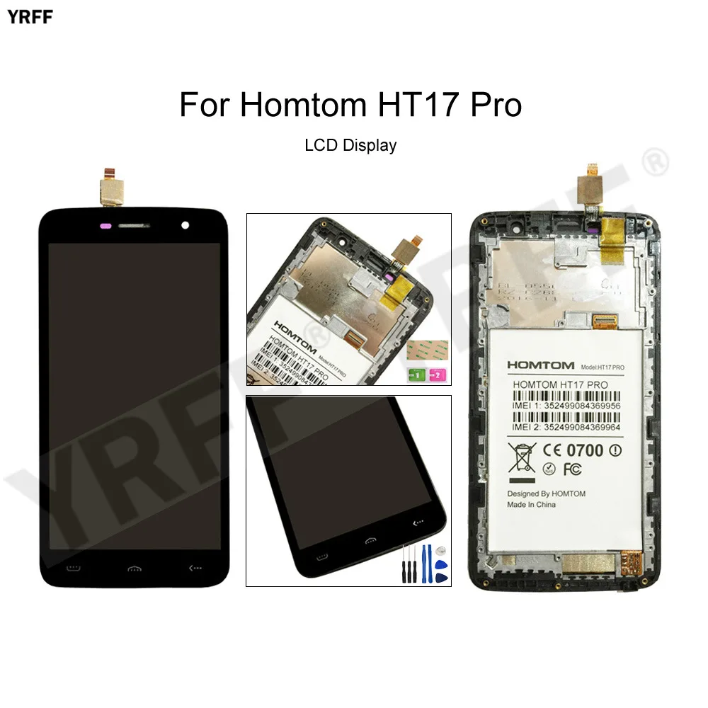 Купи Оригинальный б/у ЖК-экран s для Homtom HT17 Pro, ЖК-дисплей + сенсорный экран, дигитайзер, стеклянная панель, ремонт, замена за 1,759 рублей в магазине AliExpress