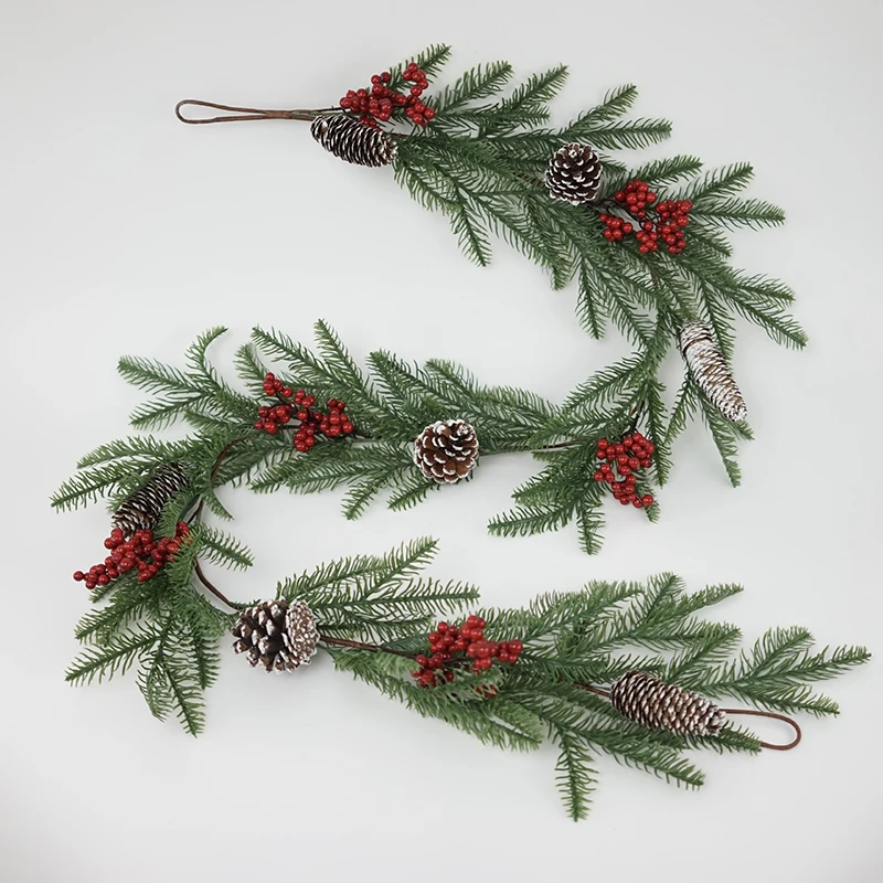 

Christmas Simulation Pine Needles Berries Pinecone Flowers Vines Pine Cones Garlands Wreath Christmas Tree Decoration Festival