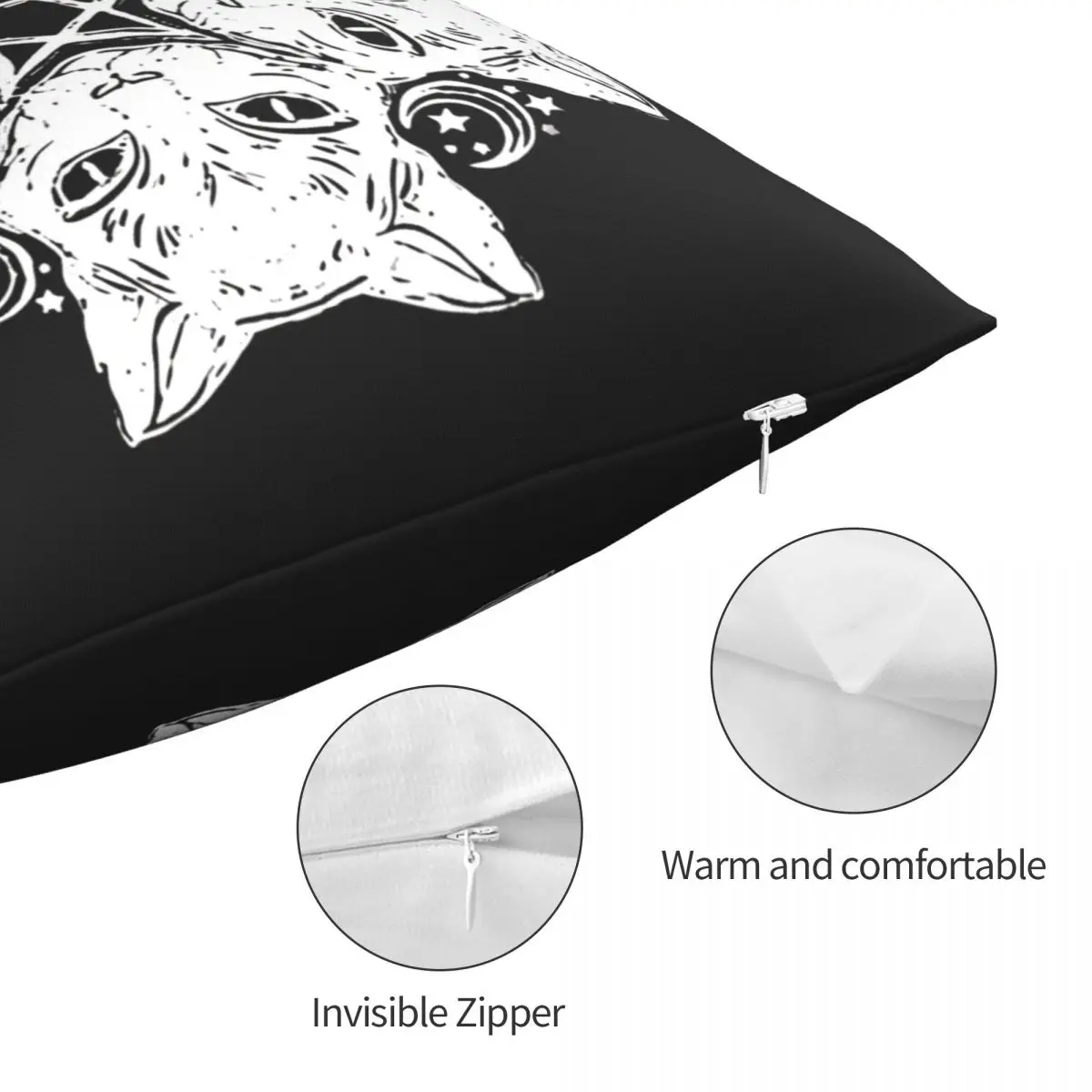 Декоративная подушка в виде кошки с пентаграммой |