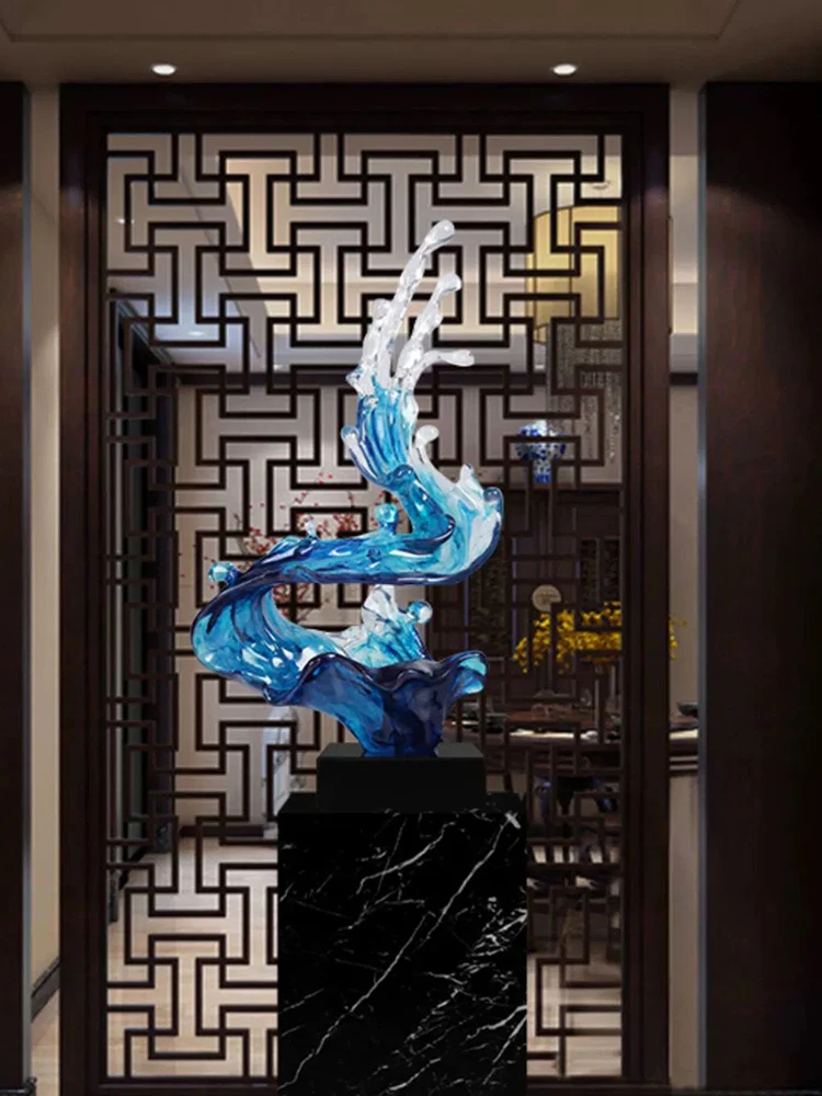 Современное большое абстрактное украшение из искусственного стекла скульптура