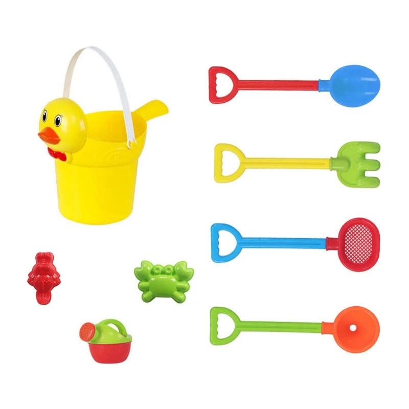 

5/8Pcs Sand Play Summer Toy Plastic Pool Toy Duck Bucket Shovel Beach Toy Sea Animal Mold Kids Travel Toy Easy Packed