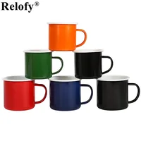 400ml Outdoor Camp Enamel Beer Mug Home Accommodation Wine Cup Coffee Thickers Mugs Family Juice Water Drinking Beverage Utensil
