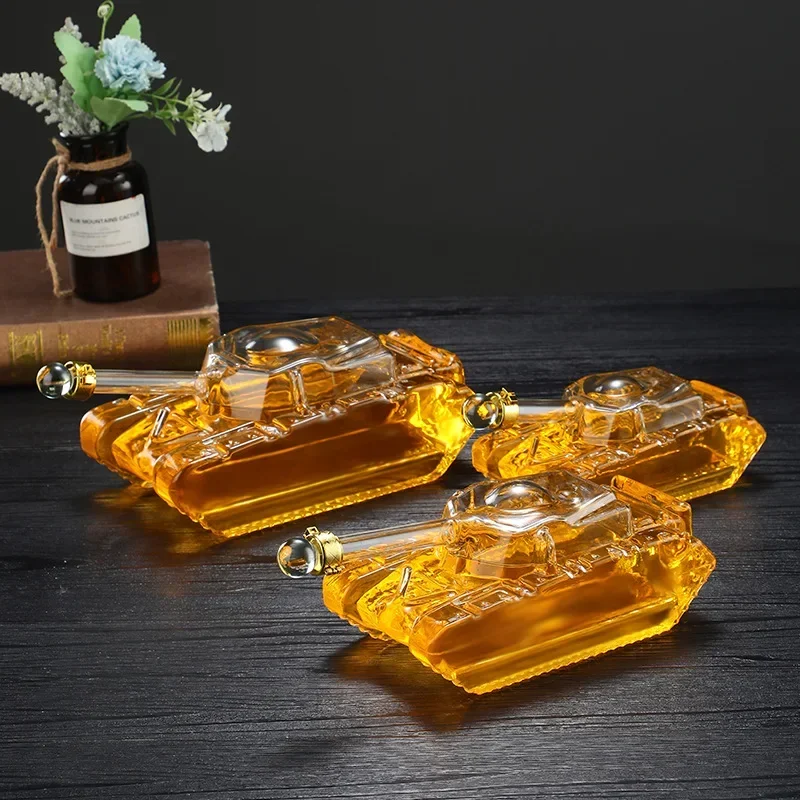 Графин для вина в форме бака 500 мл/1000 мл бессвинцовый стеклянный графин виски