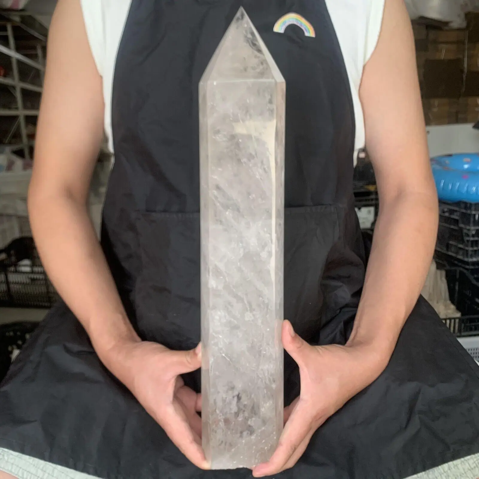 Большая палочка натуральная кристальная прозрачная кварцевая точка исцеляющий
