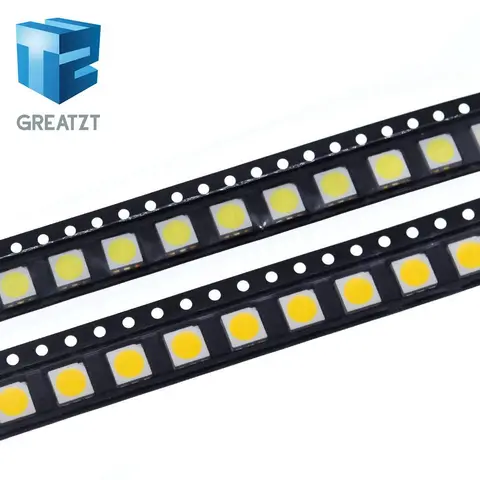 100 шт. 5050 светодиодов белого цвета высокой яркости Diodo Azul Luz 6500k Smd светодиоды Smd 5050 белый свет Diodo 18 лм