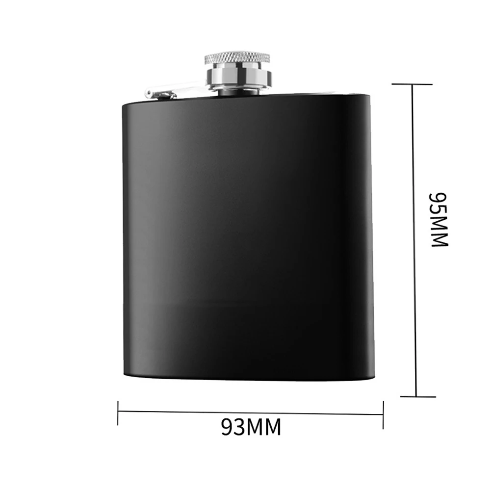 

6/8oz Black Hip Flask Stainless-Steel Whiskey Liquor Wine Bottle Outdoor Travel Camping Portable Pocket Alcohol Flasks