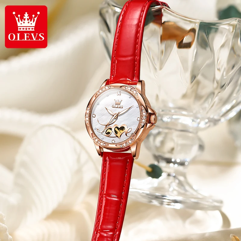 OLEVS Women Watch Fashion Rose Gold Case Ceramic Women Wristwatch Waterproof Mechanical Watch Romantic Womens Watches Gift 6613 enlarge