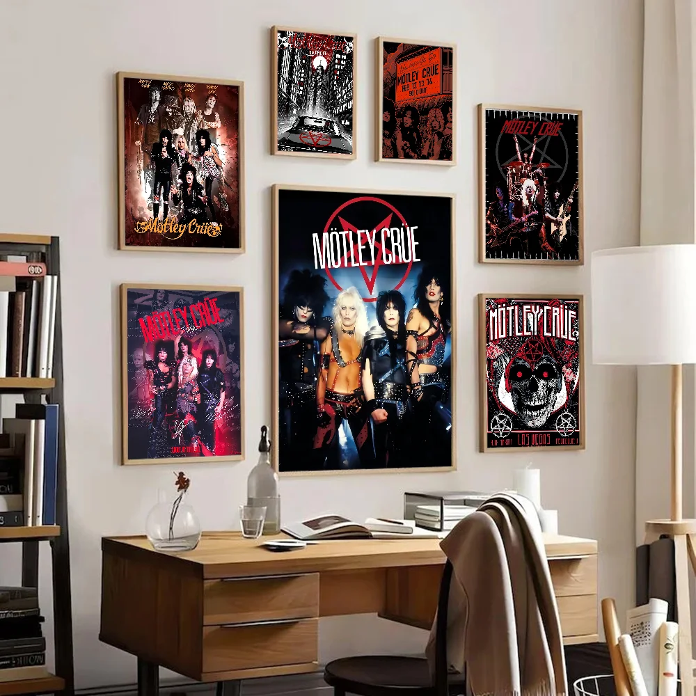 Motley C-crues Rock аниме постеры клейкая белая бумага наклейка Сделай Сам комната бар