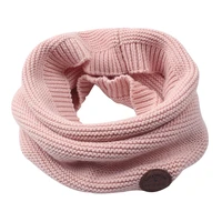 kids cotton neckerchief multipurpose o neck ring scarf solid children autumn winter warm windproof scarves for boys girls