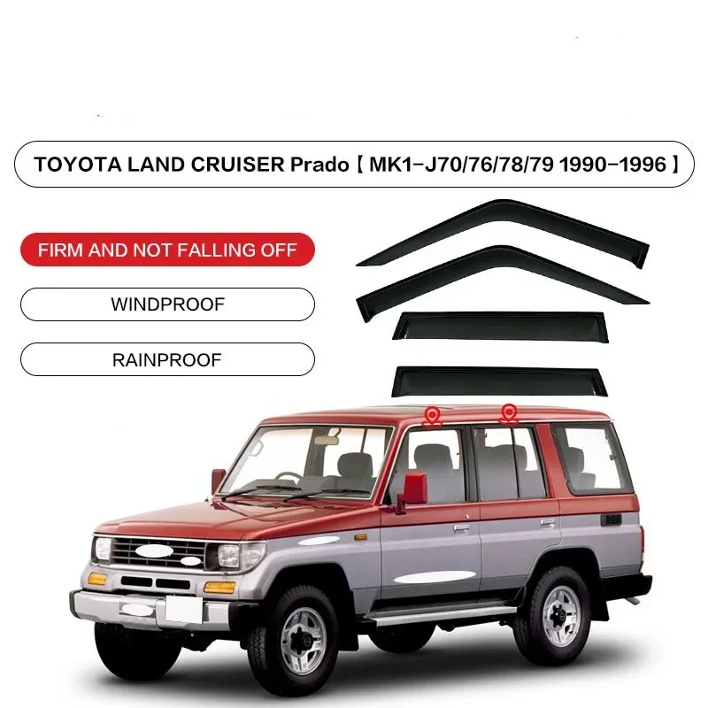 Фото Окно Viso для Toyota Land Cruiser Prado FJ70 MK1-J70 1990-1996, защита от солнца и дождя, боковые окна автомобиля, козырьки от дождя, брови №1