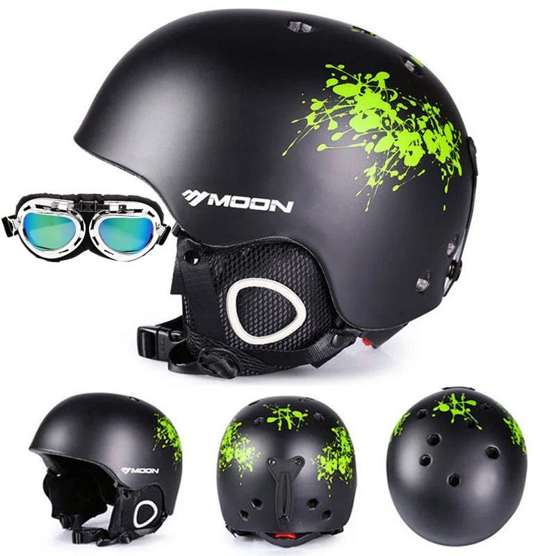 

2022 New Moon Professional Ski Helmet Skateboard Equipment Men and Women Outdoor Sports Protection Safety Helmet Goggles