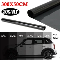 50x300cm black car window film roll 51520253550 vlt sun shade anti uv windshield tint film for car home window glass tint
