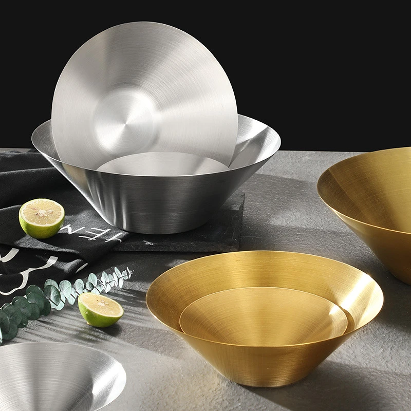 

1 Pc Large 304 Stainless Steel Ramen Bowl Soup Sauce Rice Noodle Salad Food Container Pasta Bowl Tableware Kitchen Utensils