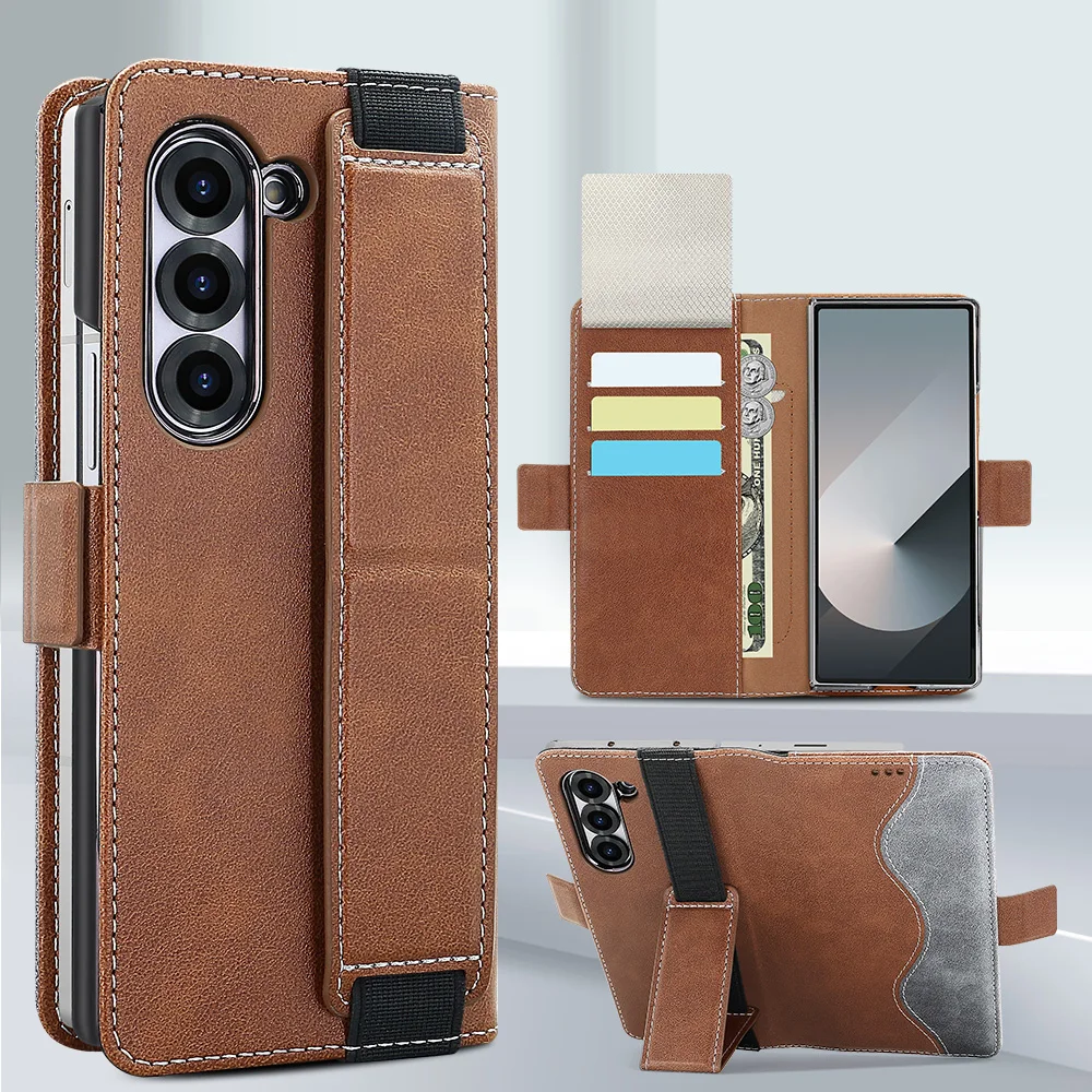 Витао коричневый однотонный чехол-бумажник из искусственной кожи с регулируемой