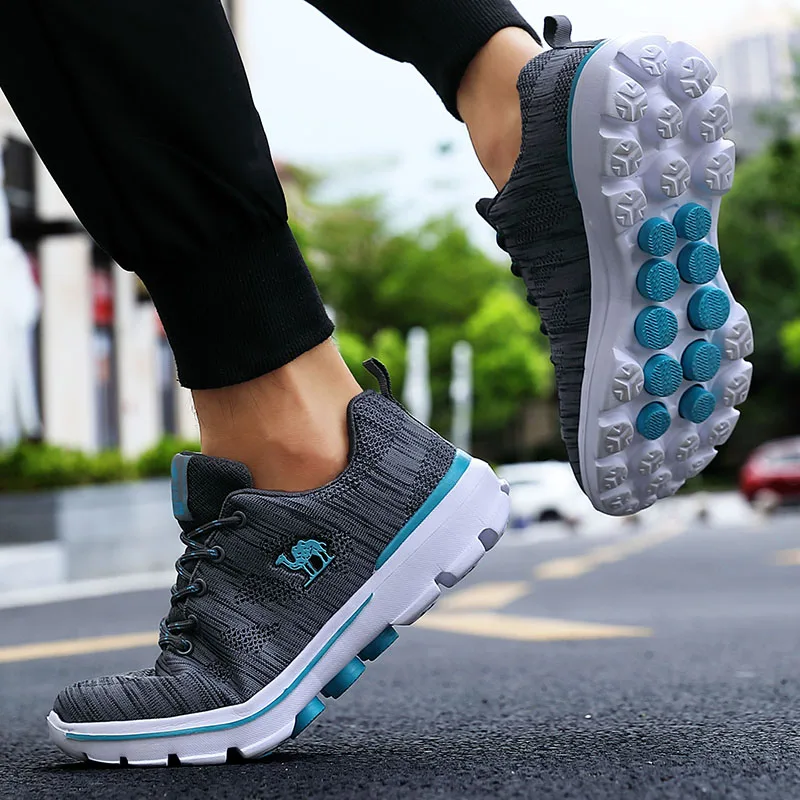 Men's Shoes Non-slip Wear-resistant Sole Runing Shoes Strong Grip Breathable Mesh Sports Shoes Lightweight Fashion Sneakers