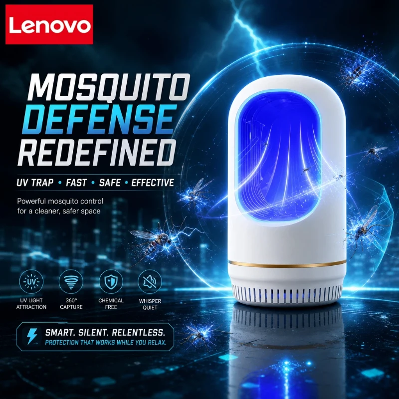 Фото Лампа-ловушка для комаров Lenovo, бесшумная ловушка для насекомых, кемпинговый фонарь, USB-электрическая мухобойка, уличный уничтожитель насекомых, репеллент №1