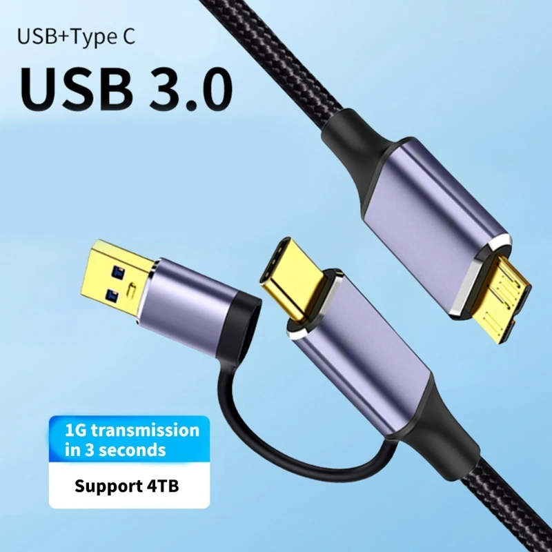 Кабель-переходник 2 в 1 USB и C к Micro B 5 Гбит/с кабель для зарядки синхронизации данных