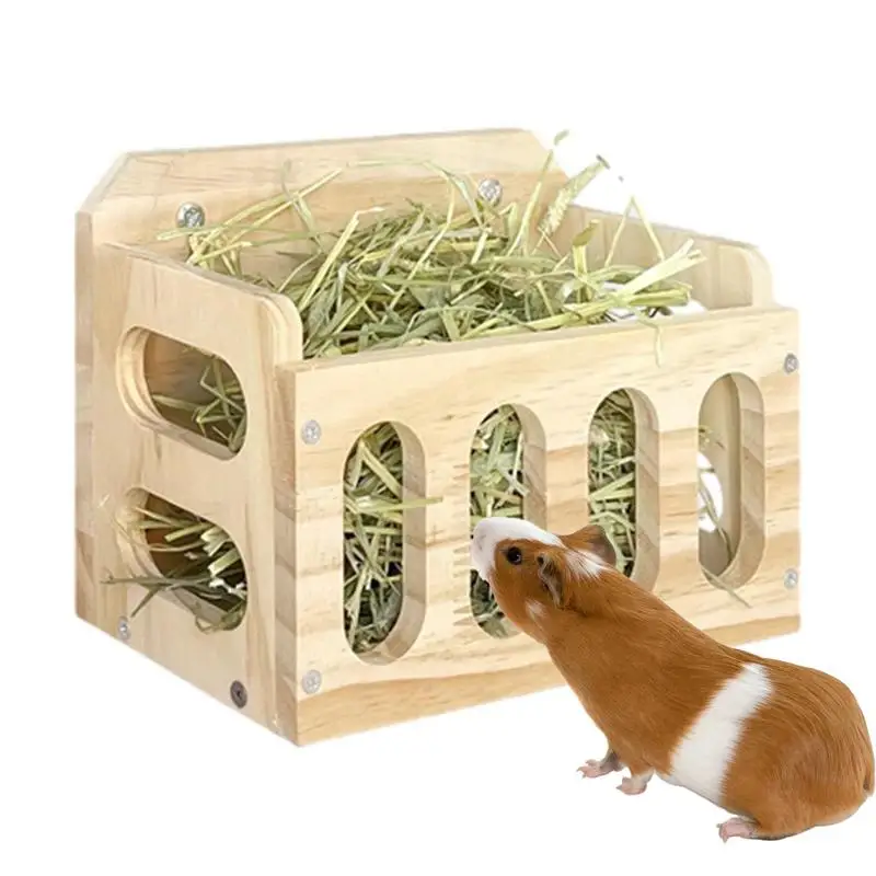 

Rabbit Hay Feeder Wood Hay Rack for Guinea Pigs Wooden Hay Holder Rack for Small Pets Bunny Guinea Pig Chinchilla Rabbits