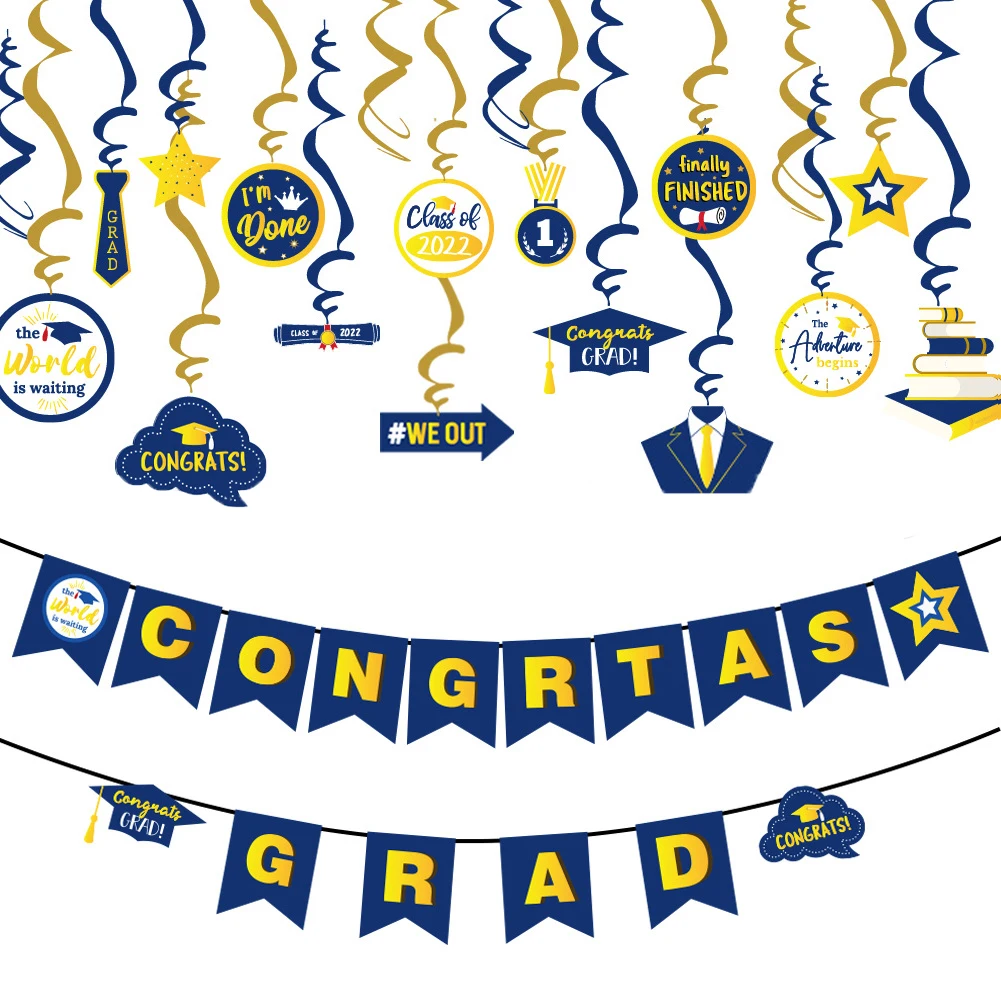 

Комплект спиральных флагов CHEEREVEAL 2022, поздравление, градиентный баннер, украшение на выпускной сезон, праздничное украшение, гордость вас
