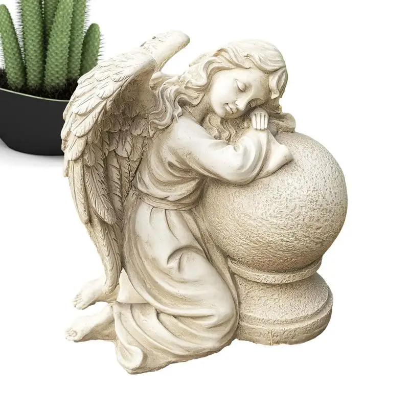 

Angel Statues For Garden Angel Resting On Ball Figurine Garden Decor Waterproof Resin Angel Sculpture For Garden Hallway Patio