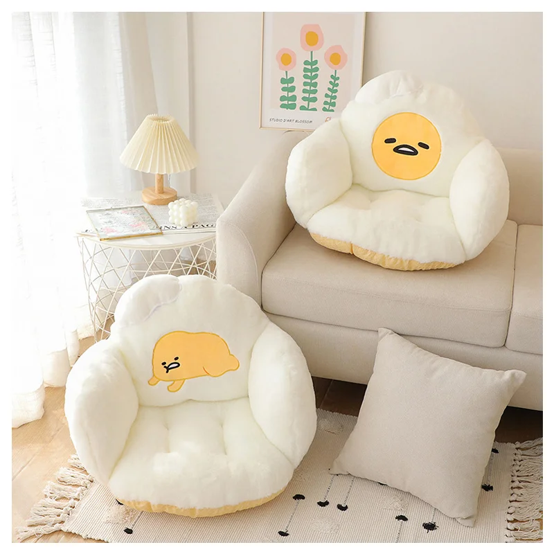 

Cartoon Anime Sanrioed Gudetama Plush Doll Thickened Seat Cushion Kawaii Tatami Cushion Cute Nonslip Plushie Cushion Backrest