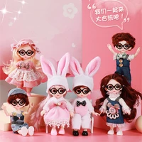 mini small 16cm bjd doll 13 active joints big eyes fashion diy doll clothes set skirt accessories girls dress up toy gift new