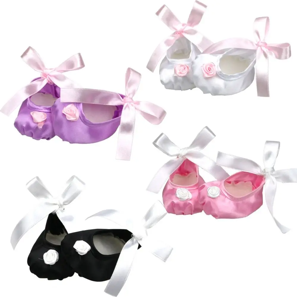 1 пара тканевых кукольных туфель с бантом мини-балетки ручной работы завязками