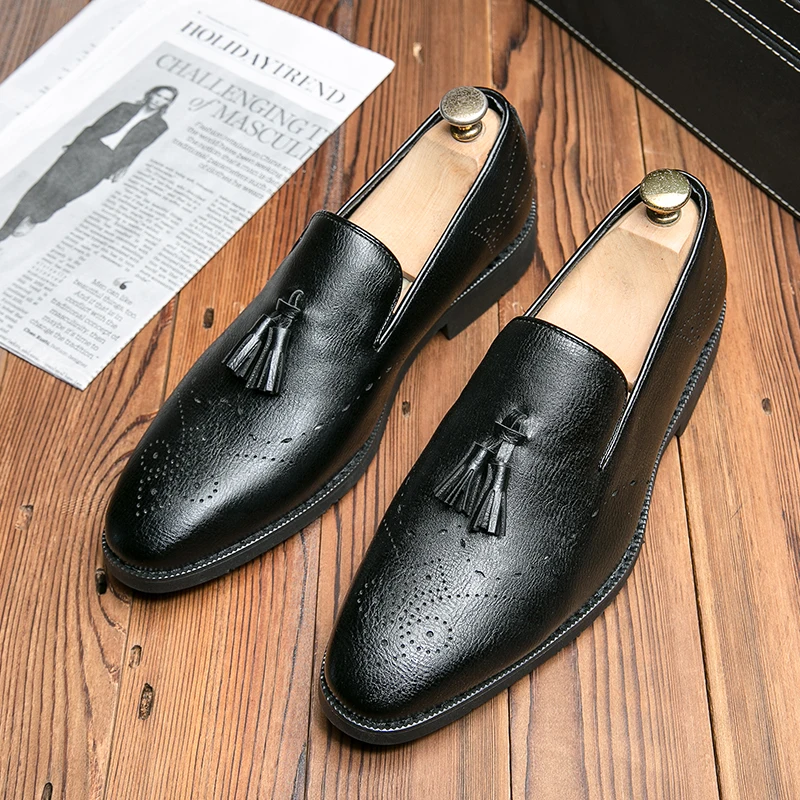 

Casual Leather Shoes Men's Oxford Tassel Loafers Men Fashion Dress Shoes Mens Shoes Spring Autumn Breathable Business Formal